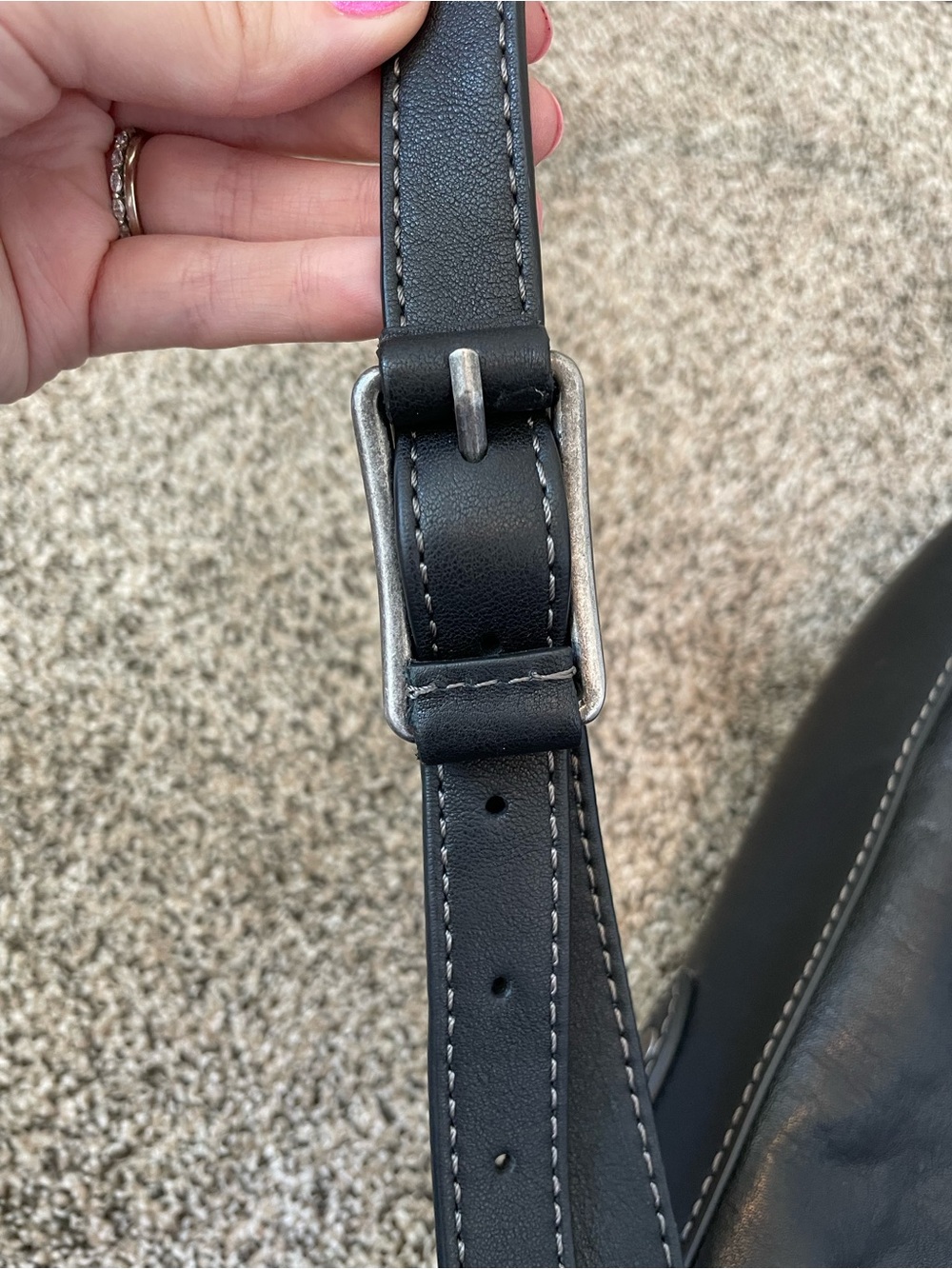 Frye Black Leather Crossbody Saddle Bag - Picture 6 of 8